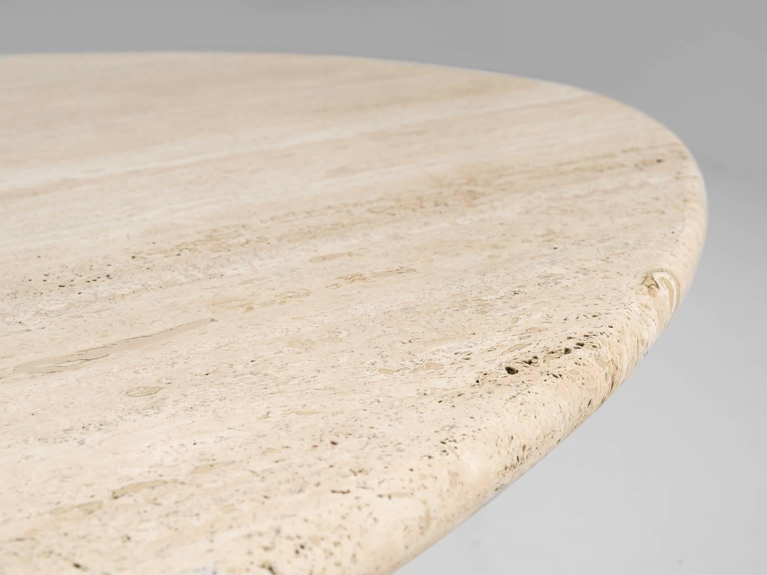 Carlo Scarpa Dining Table in Travertine In Good Condition In Waalwijk, NL