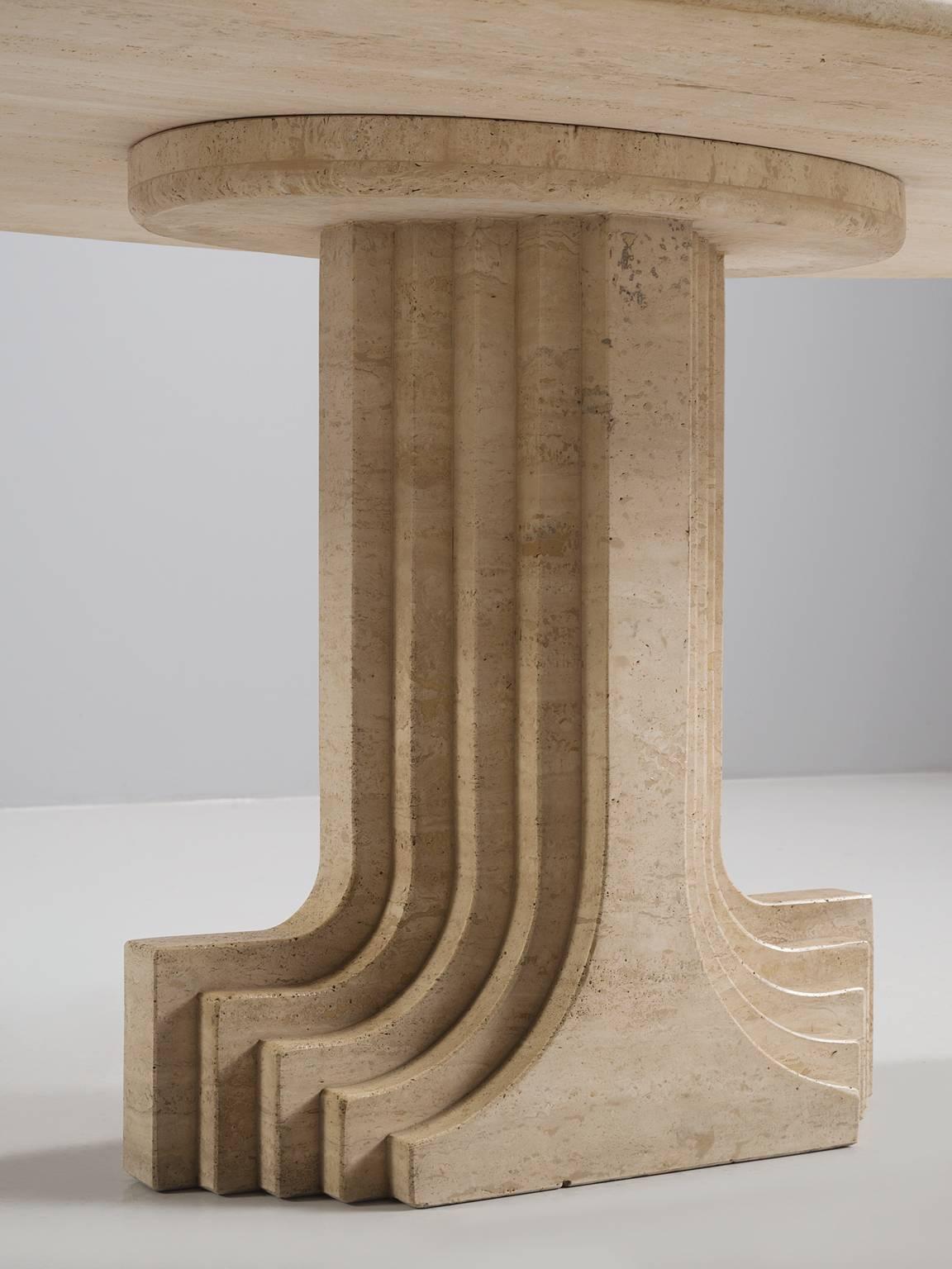 Late 20th Century Carlo Scarpa Dining Table in Travertine
