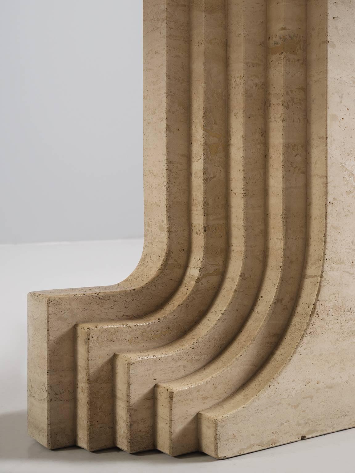 Carlo Scarpa Dining Table in Travertine 1