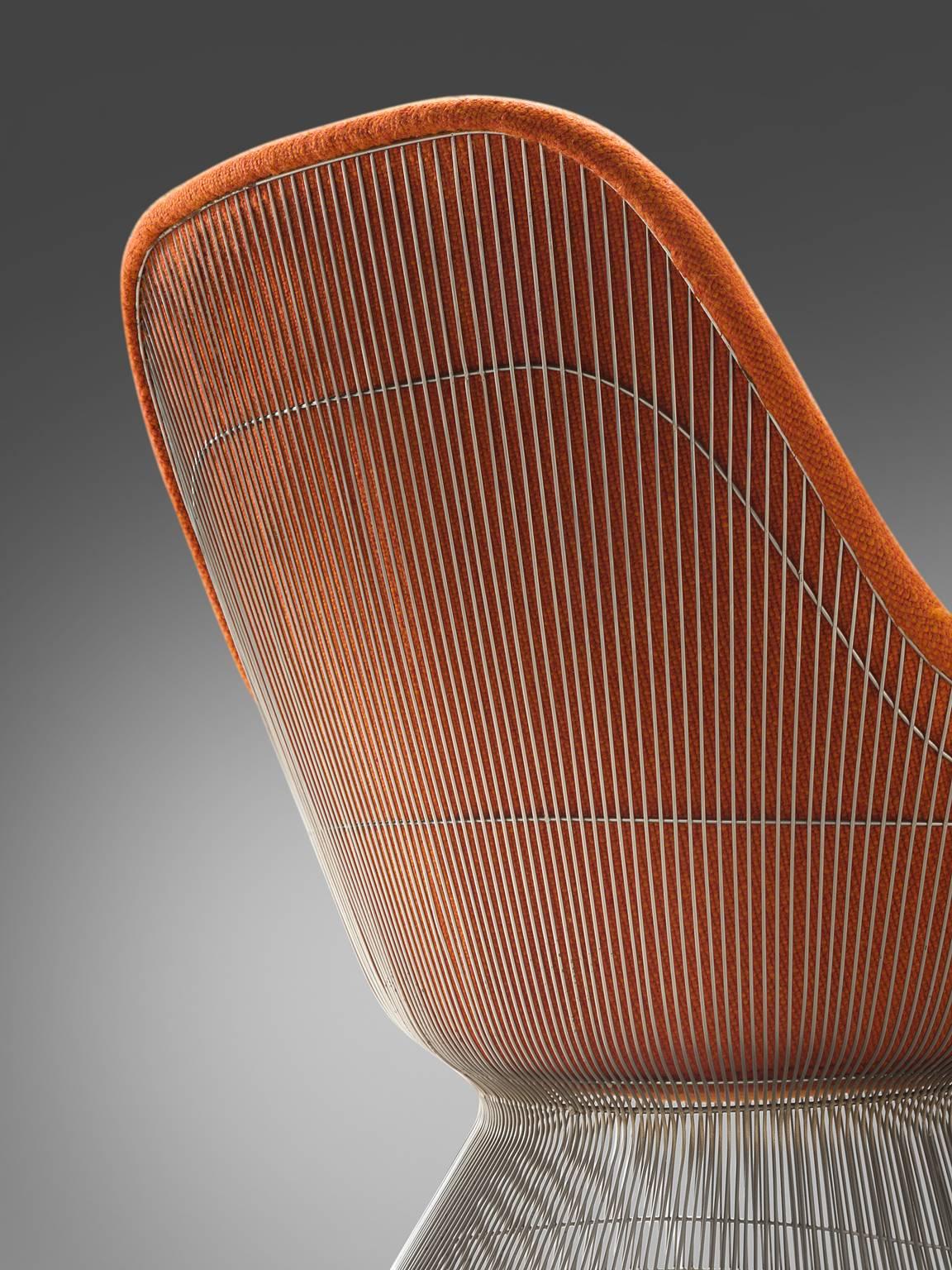 Mid-20th Century Warren Platner Easy Chair in Original Orange Fabric