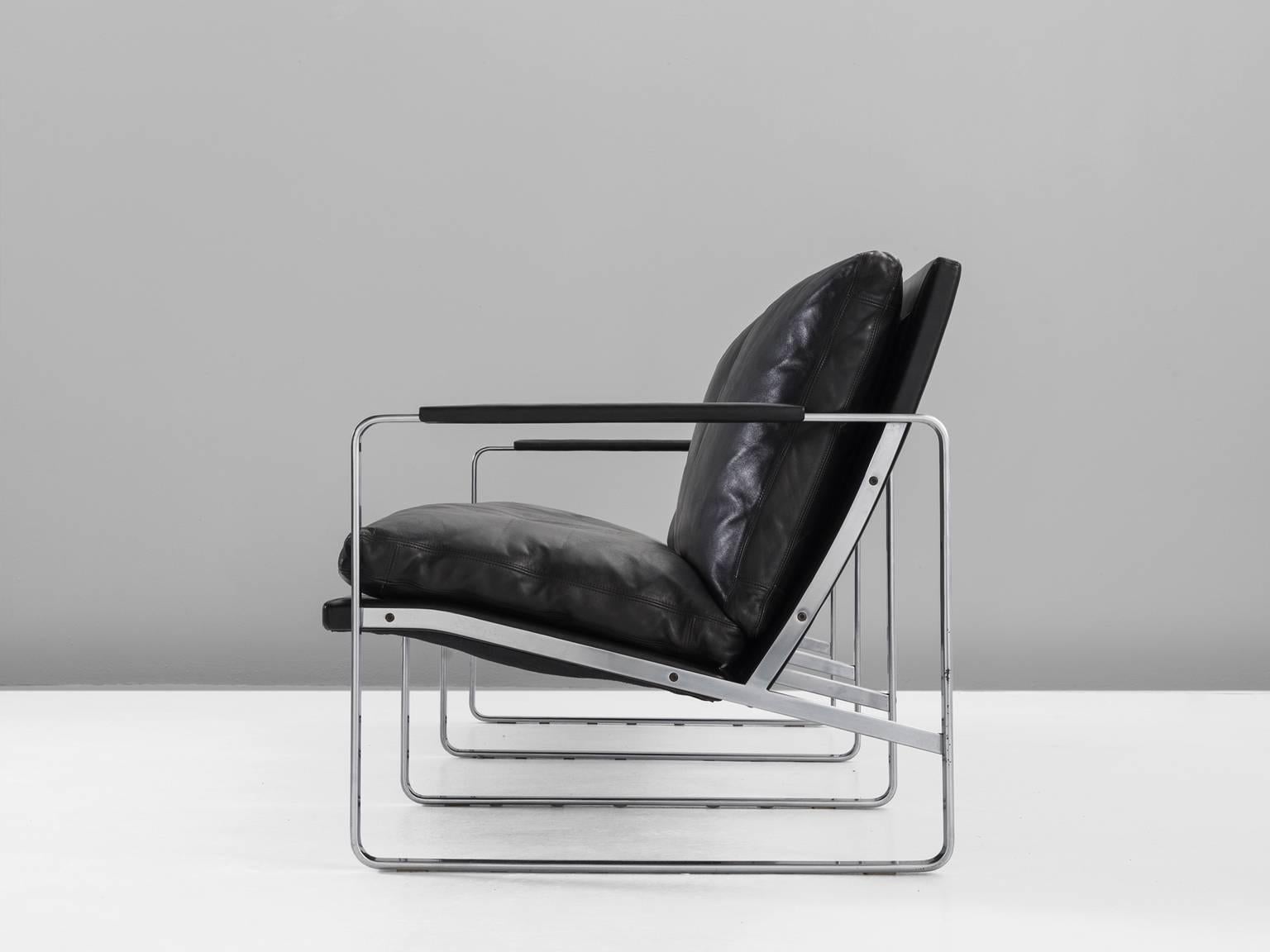 Mid-20th Century Preben Fabricius Three-Seat Leather Sofa