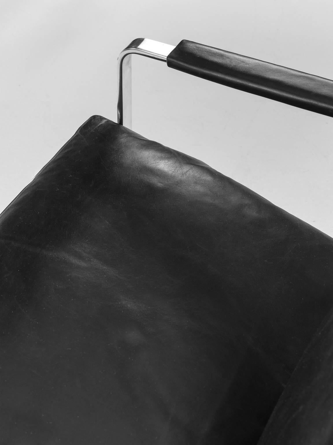 Steel Preben Fabricius Three-Seat Leather Sofa