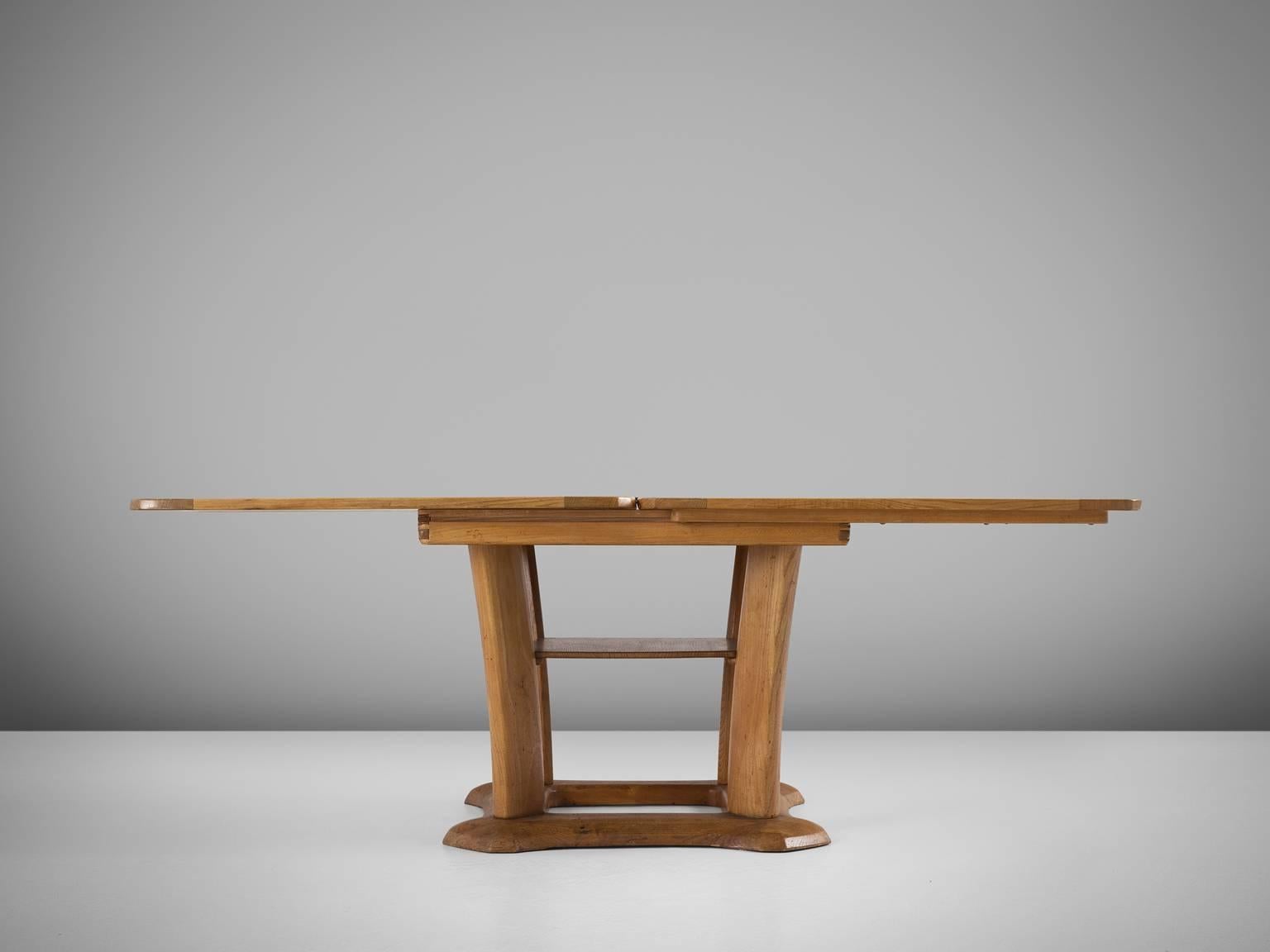 Franz Xaver Sproll Extendable Dining Table in Elm (Schweizerisch)