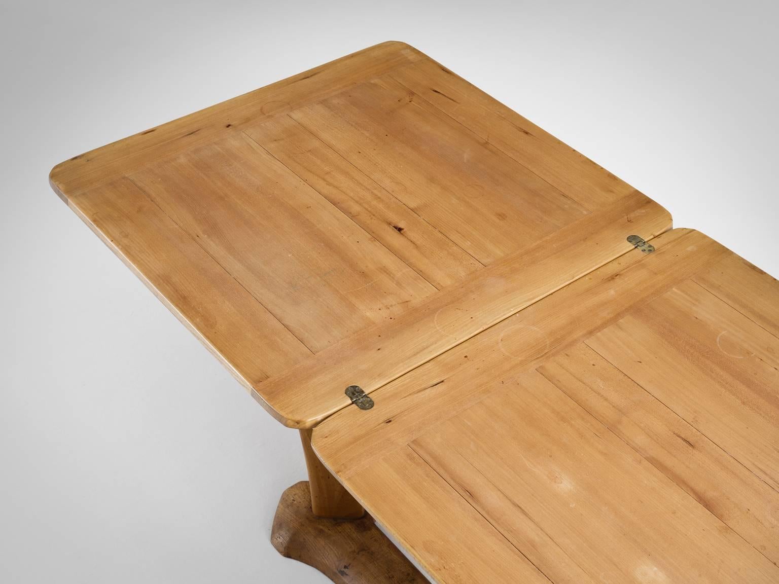 Franz Xaver Sproll Extendable Dining Table in Elm (Mitte des 20. Jahrhunderts)
