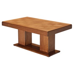 Table Christian Krass en chêne avec plateau incrusté