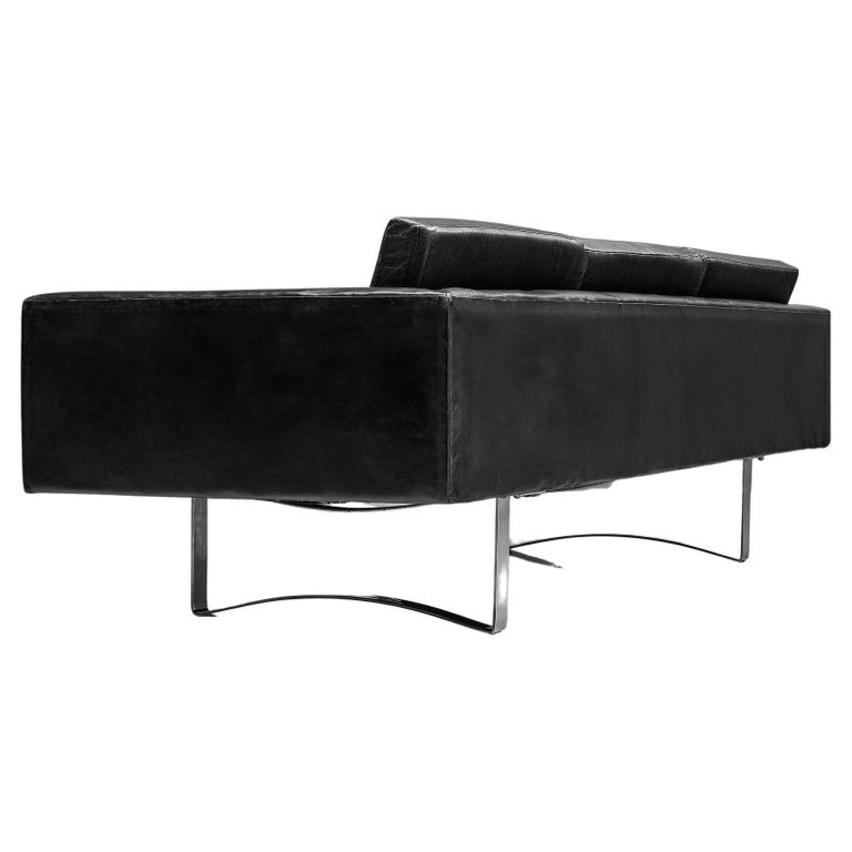Bodil Kjaer Black Leather Three Seater Sofa For At 1stdibs Bodil Kjaer Black Leather Three Seater, Black Leather Three Seater Sofa