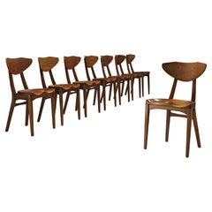 Richard Jensen and Kjaerulff Rasmussen Set of Eight Dining Chairs in Teak
