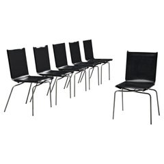 Fabiaan Van Severen Dining Chairs in Black Leather