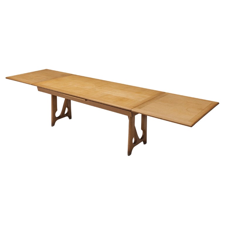 Guillerme & Chambron Extendable Dining Table in Oak For Sale