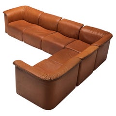 Karl Wittmann for Wittmann Möbelwerkstätten Modular Sofa in Cognac Leather