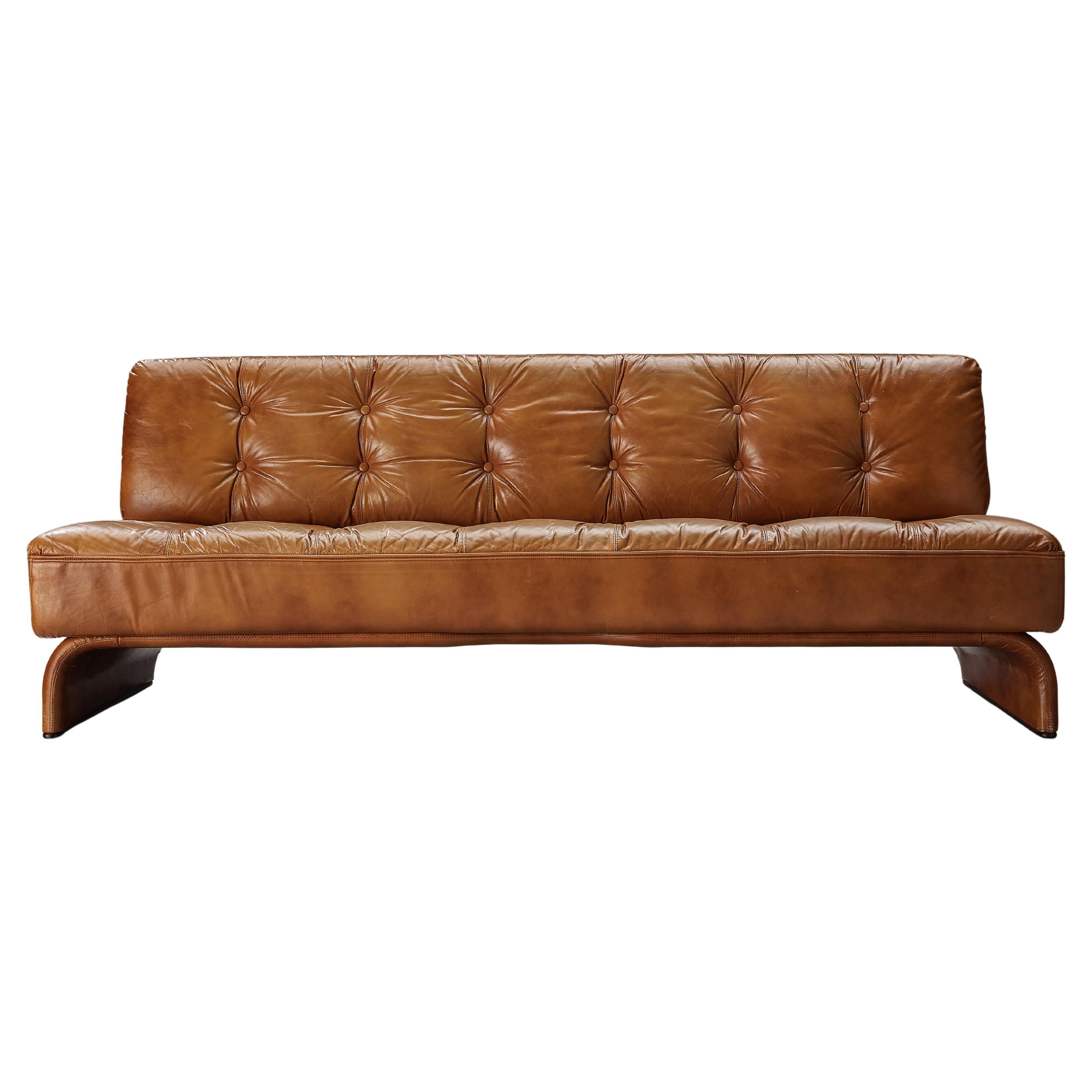Johannes Spalt for Wittmann Constanze Sofa in Cognac Leather