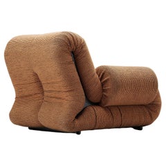 Claudio Vagnoni for 1P 'Pagru' Lounge Chair in Cognac Upholstery
