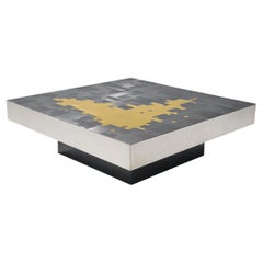 Used Jean Claude Dresse Coffee Table in Steel and Brass