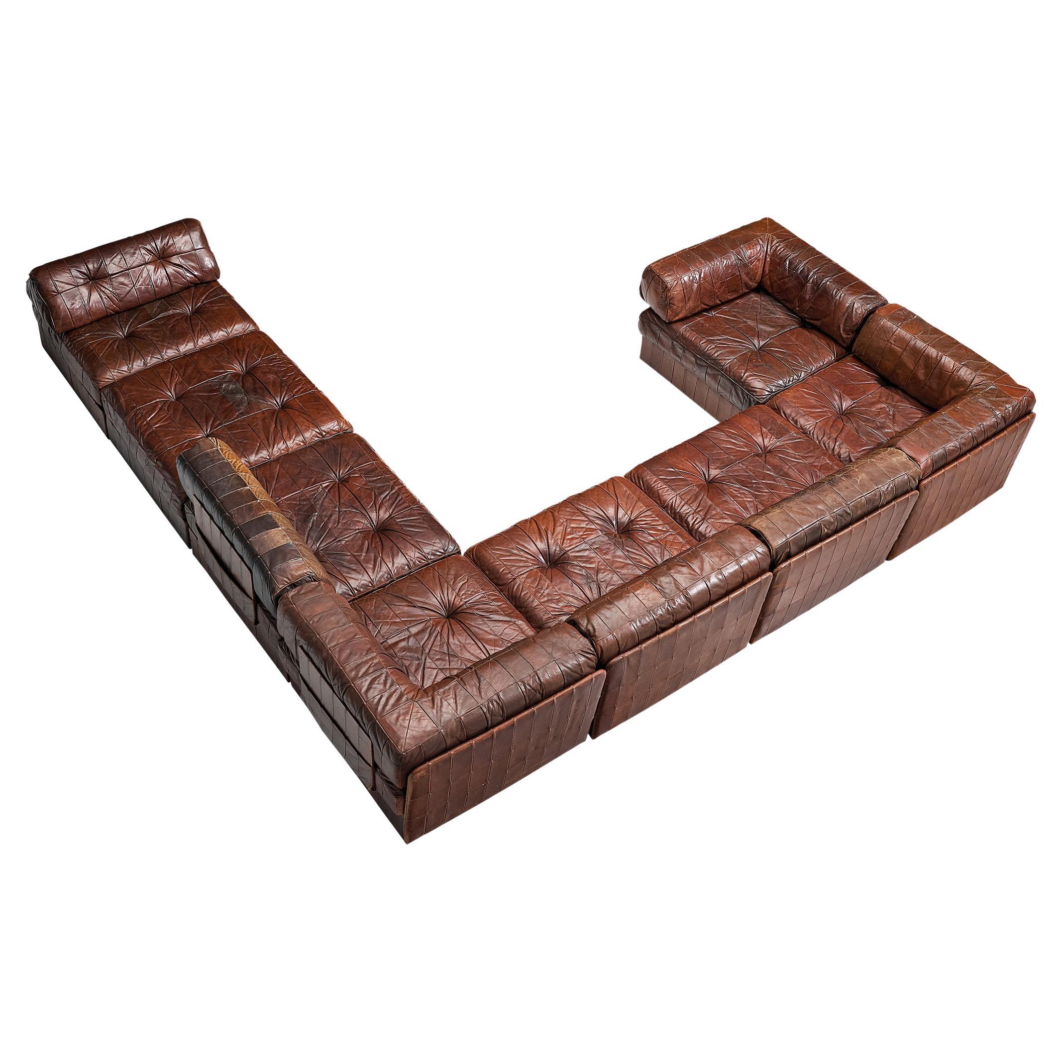 De Sede ‘DS-88’ Modular Sofa in Brown Leather