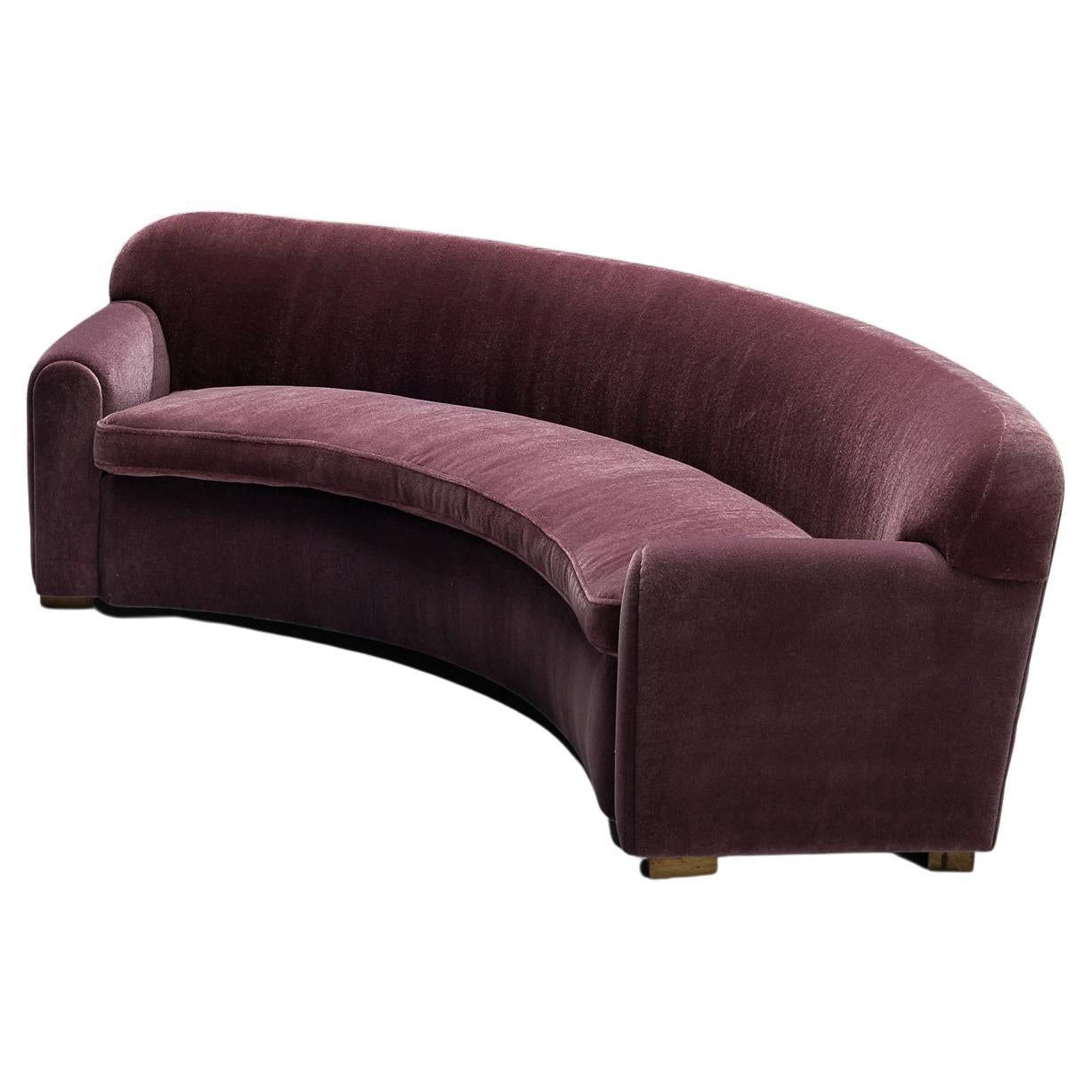 Marcel-Louis Baugniet Sofa in Purple Mohair