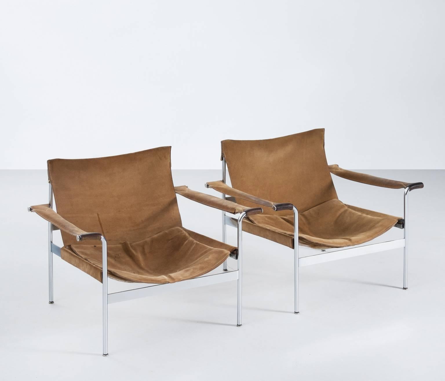 Mid-Century Modern Hans Könecke Pair of D 99-L Sling Lounge Chairs