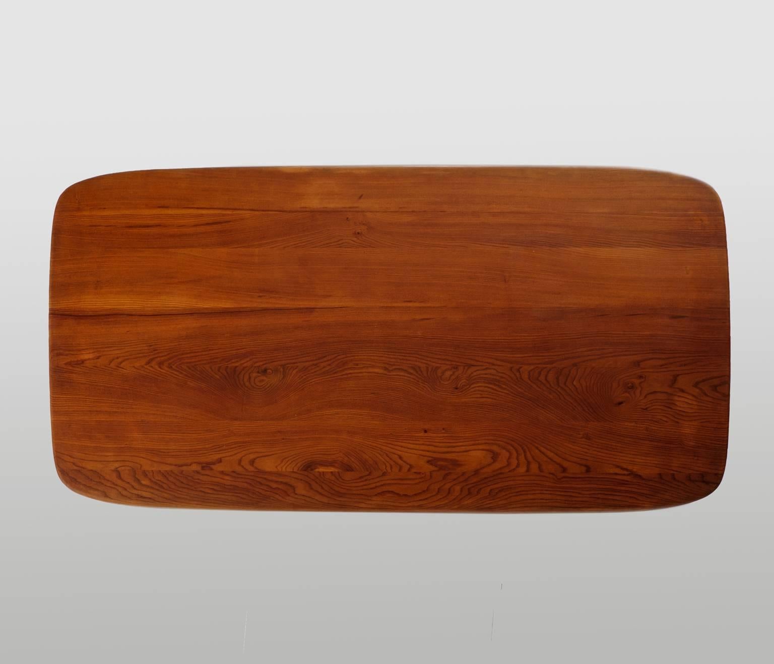 Pierre Chapo Patinated T35D Dining Table in Solid Elm 1