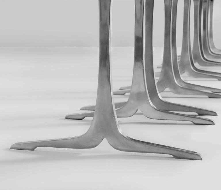 Image showcasing Set of Six Dining Chairs with Cast Aluminum Details at 1stDibs