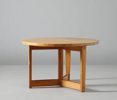 Round Dining Table by Jacob Kielland-Brandt in Solid Pinewood