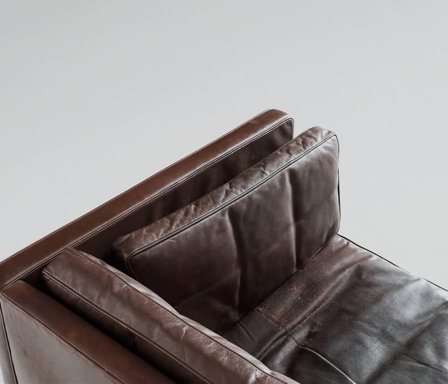Mid-20th Century Børge Mogensen Sofa 2443 in Brown Leather