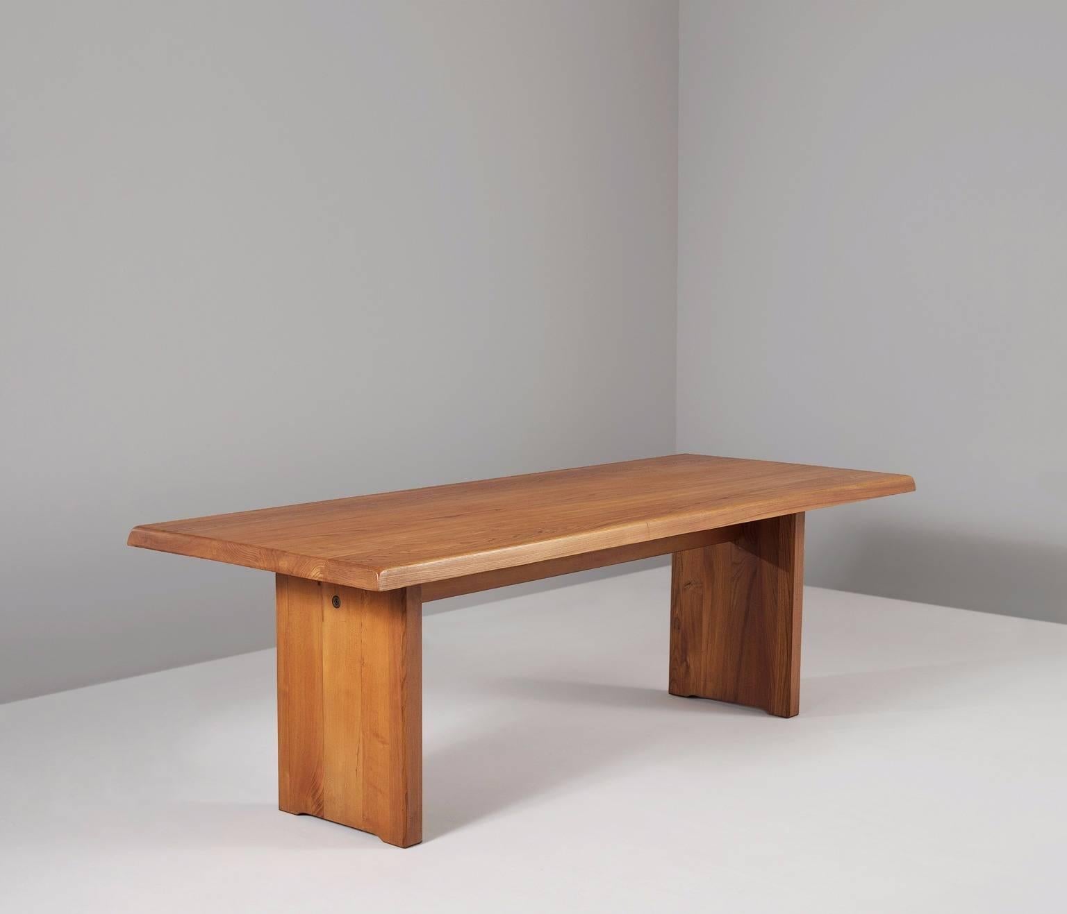 Mid-Century Modern Pierre Chapo T14D Dining Table in Solid Elm 