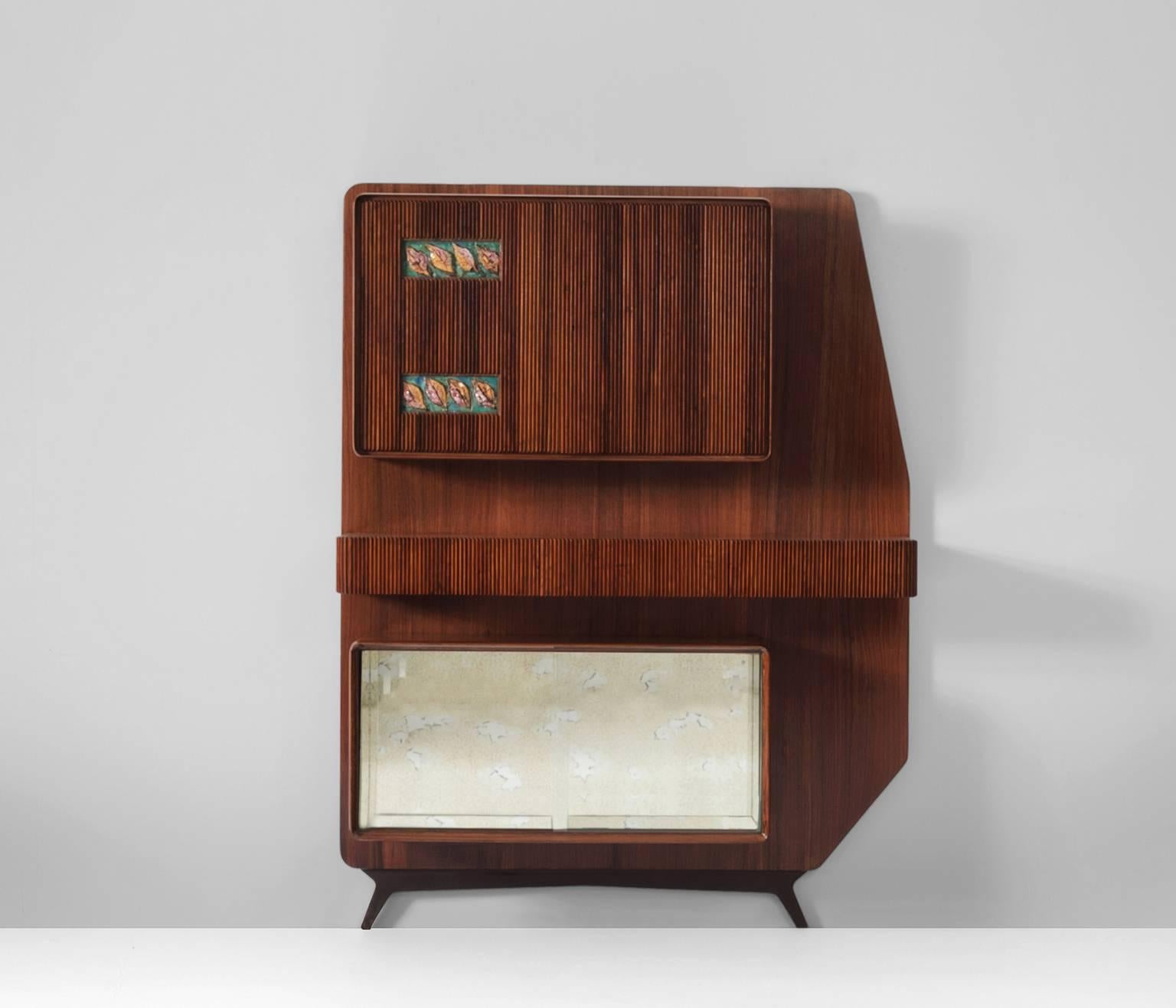 Mid-Century Modern Italian Rosewood Wall Console 