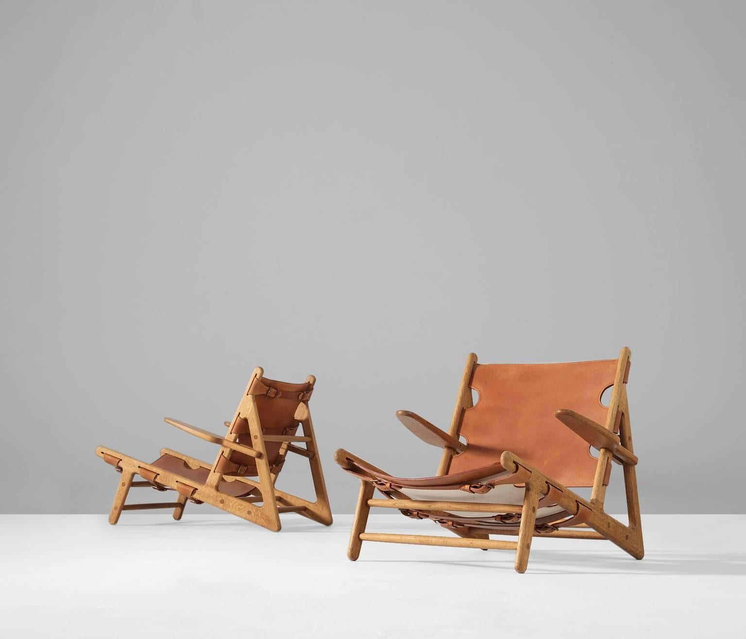 Mid-Century Modern Børge Mogensen Pair of Hunting Chairs 