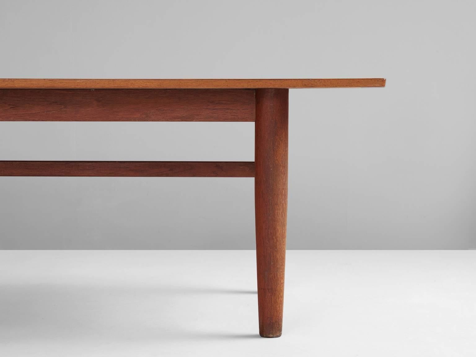 Scandinavian Large Dining or Conference Table in Teak 