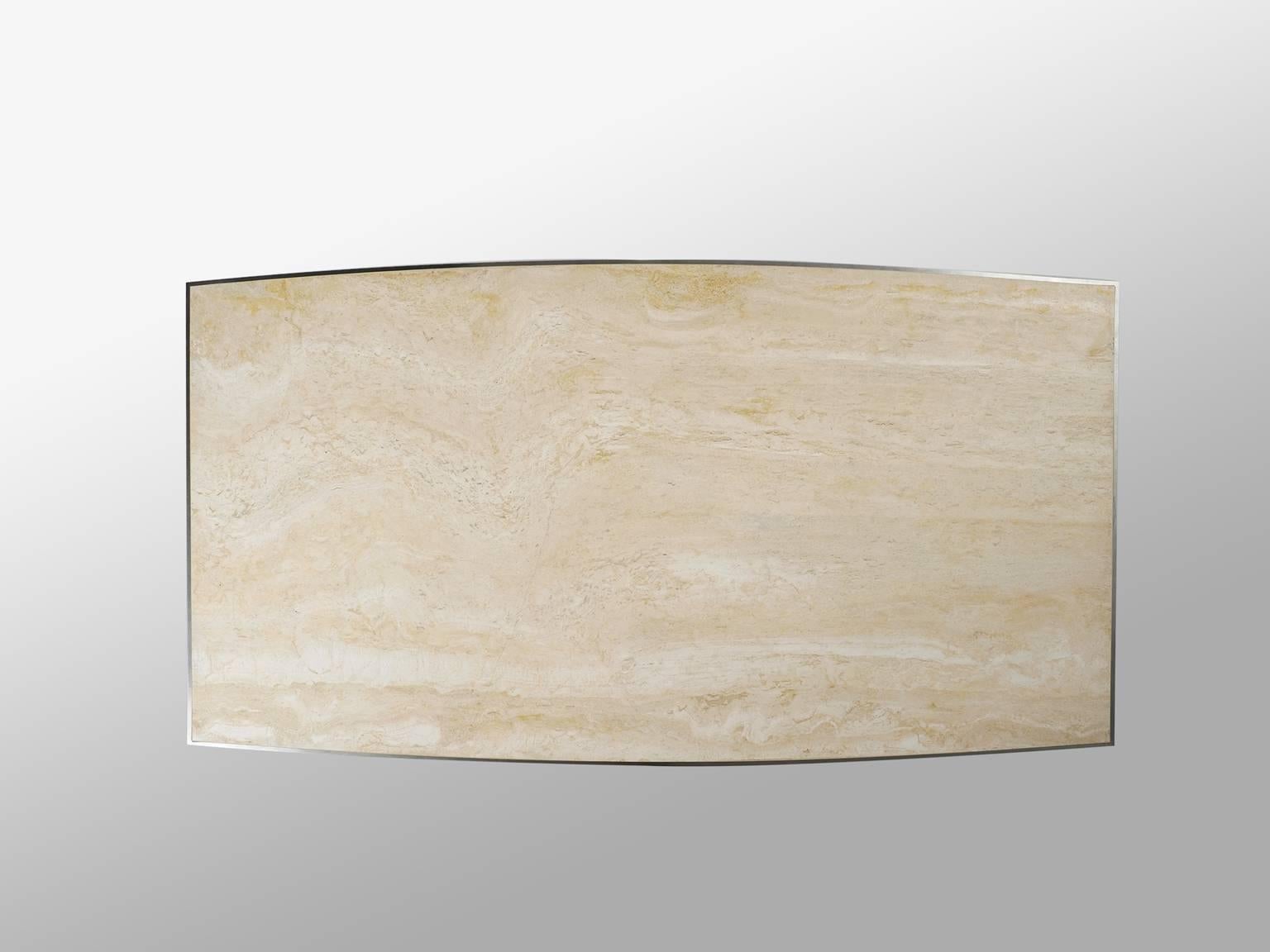 Mid-Century Modern Willy Rizzo Travertine Dining Table