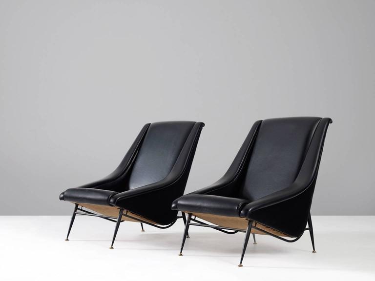 Pair of French Lounge Chairs For Sale at 1stDibs