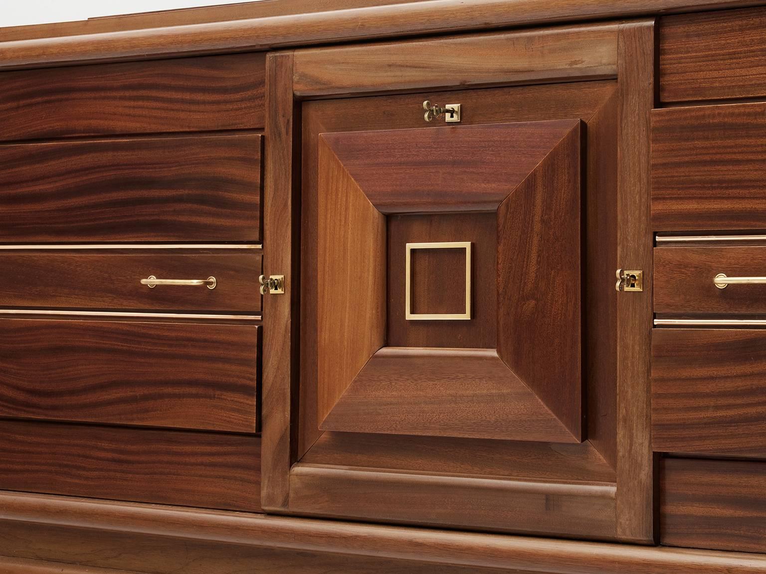 Mid-20th Century Art Deco Credenza in Mahogany 