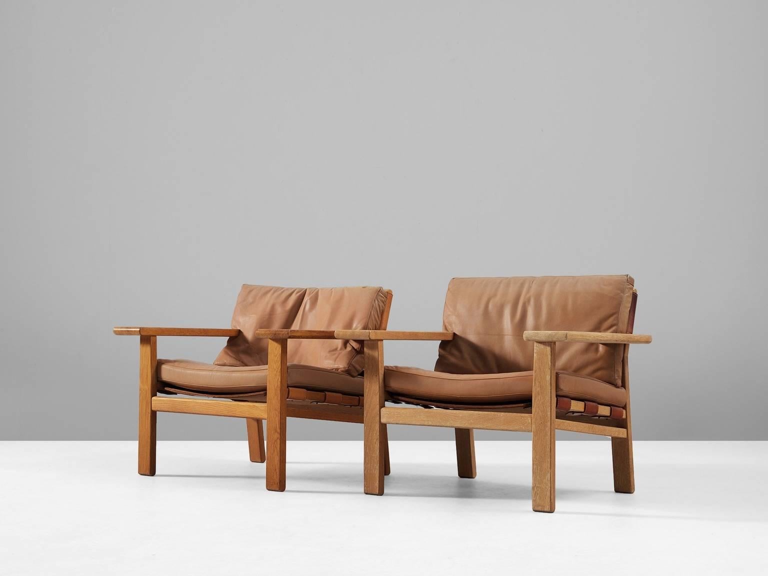 Kurt Østervig Armchair in Oak and Leather for K.P. Møbler 1