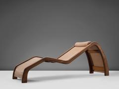 American Daybed in Rosewood and Natural Leather