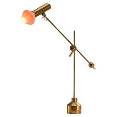Tapio Wirkkala for Idman Rare Desk Lamp in Brass and Glass