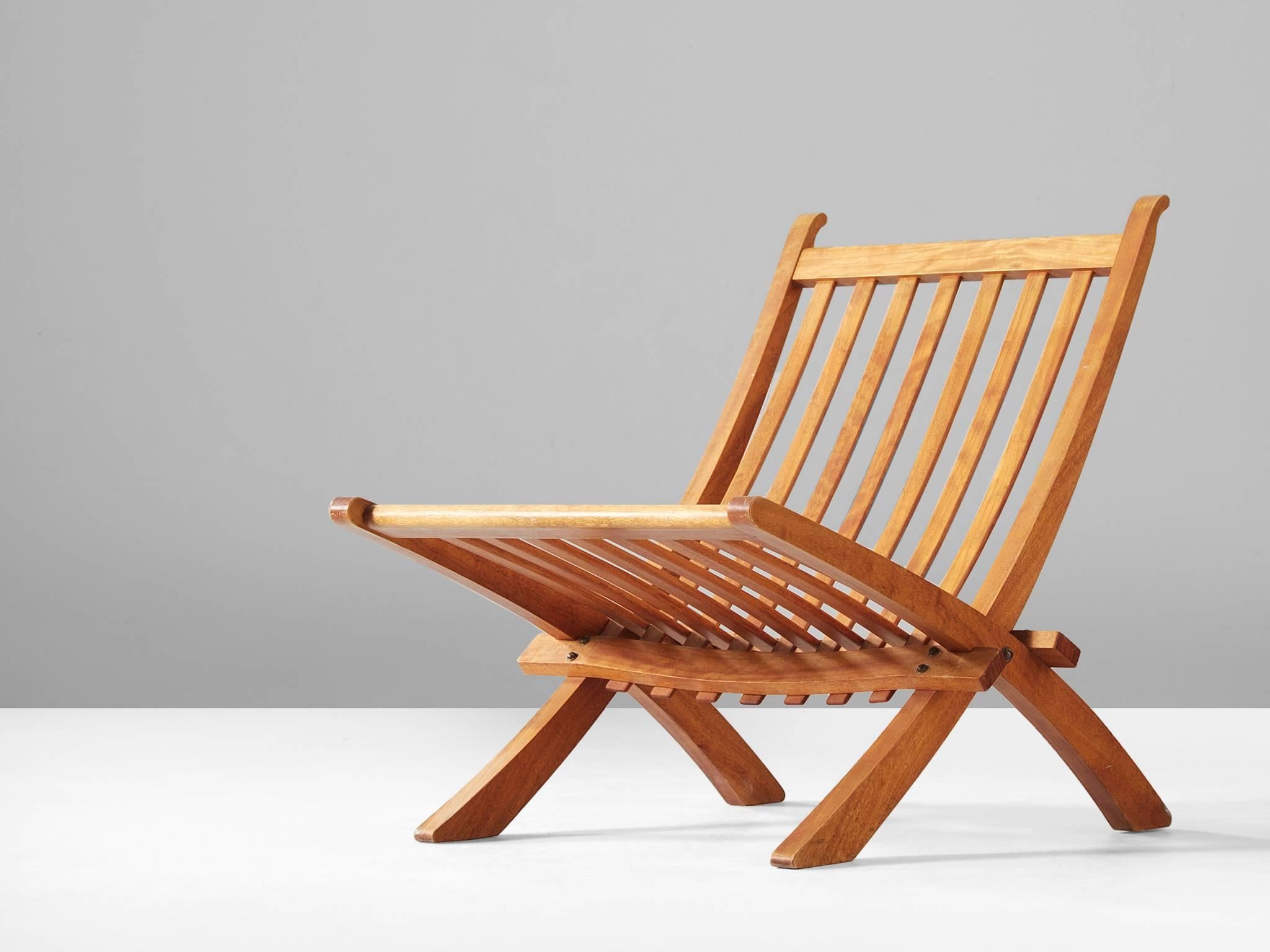 Danish Hans Wegner Rare Folding Chair in Mahogany 