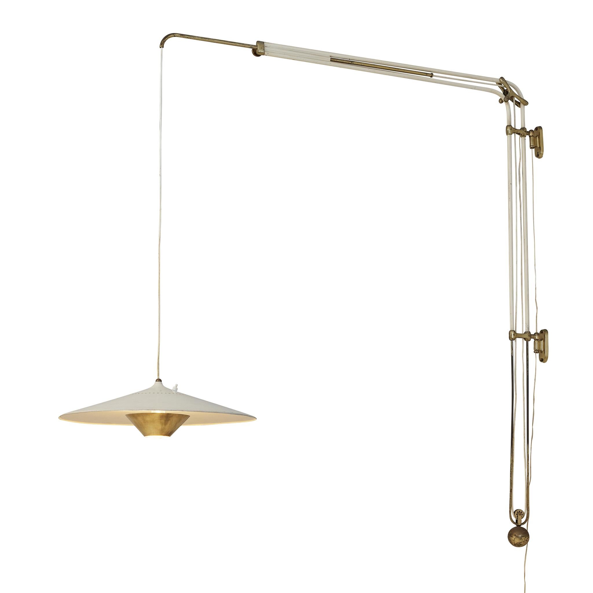 Franco Buzzi für O-Luce, Wandleuchte aus Messing und Aluminium