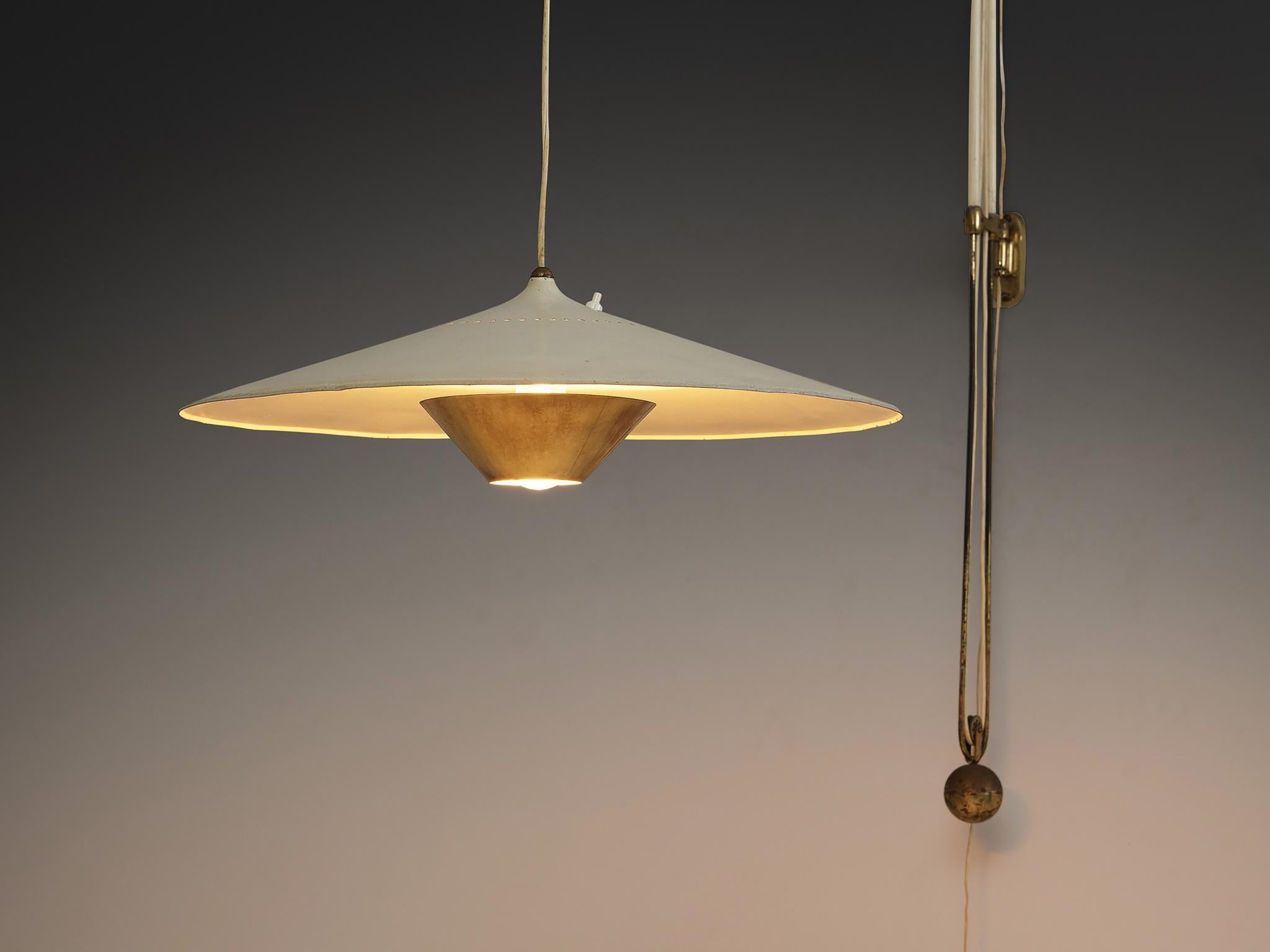 Mid-Century Modern Franco Buzzi for O-Luce Wall Light in Brass and Aluminum For Sale