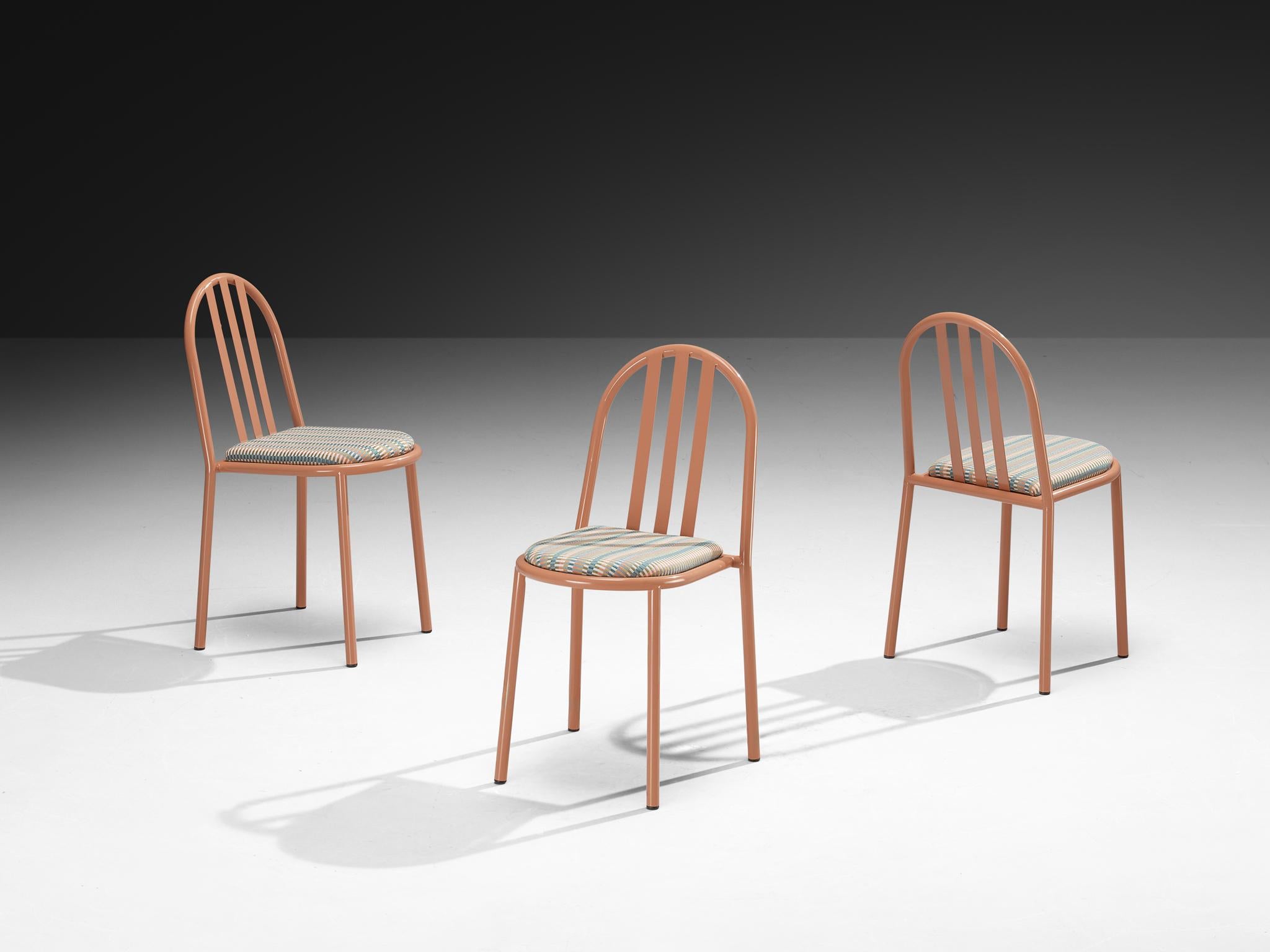 Acier Ensemble de chaises roses en acier tubulaire de Robert Mallet-Stevens en vente