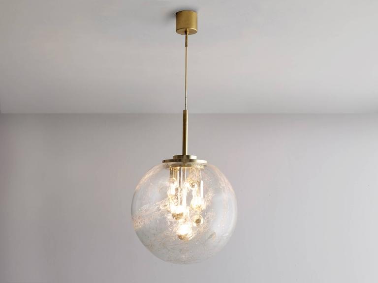 Large Pendant in Brass and Glass For Sale at 1stDibs