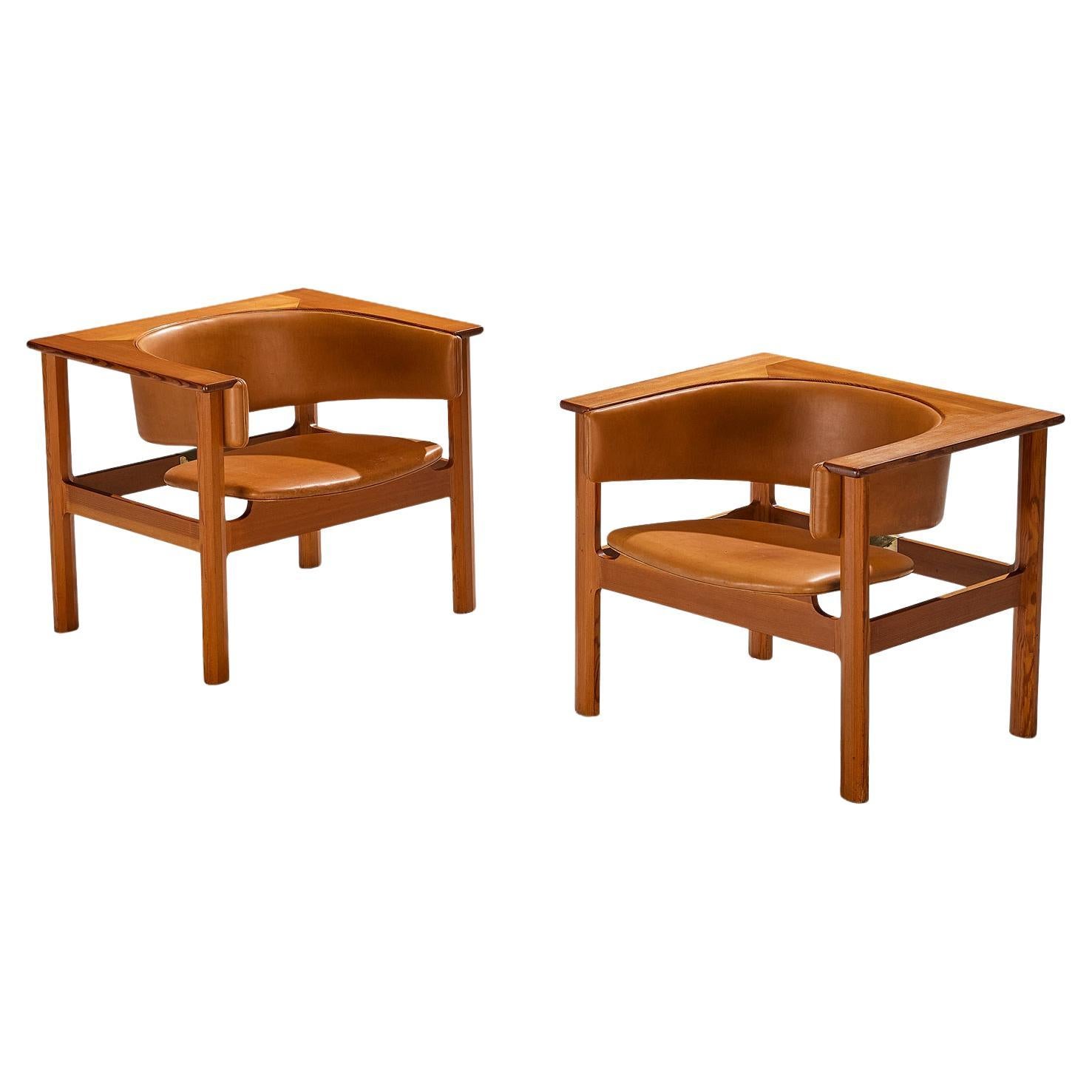 Carl Heinz Brockmann Petersen for Louis G. Thiersen Rare Geometric Armchairs For Sale