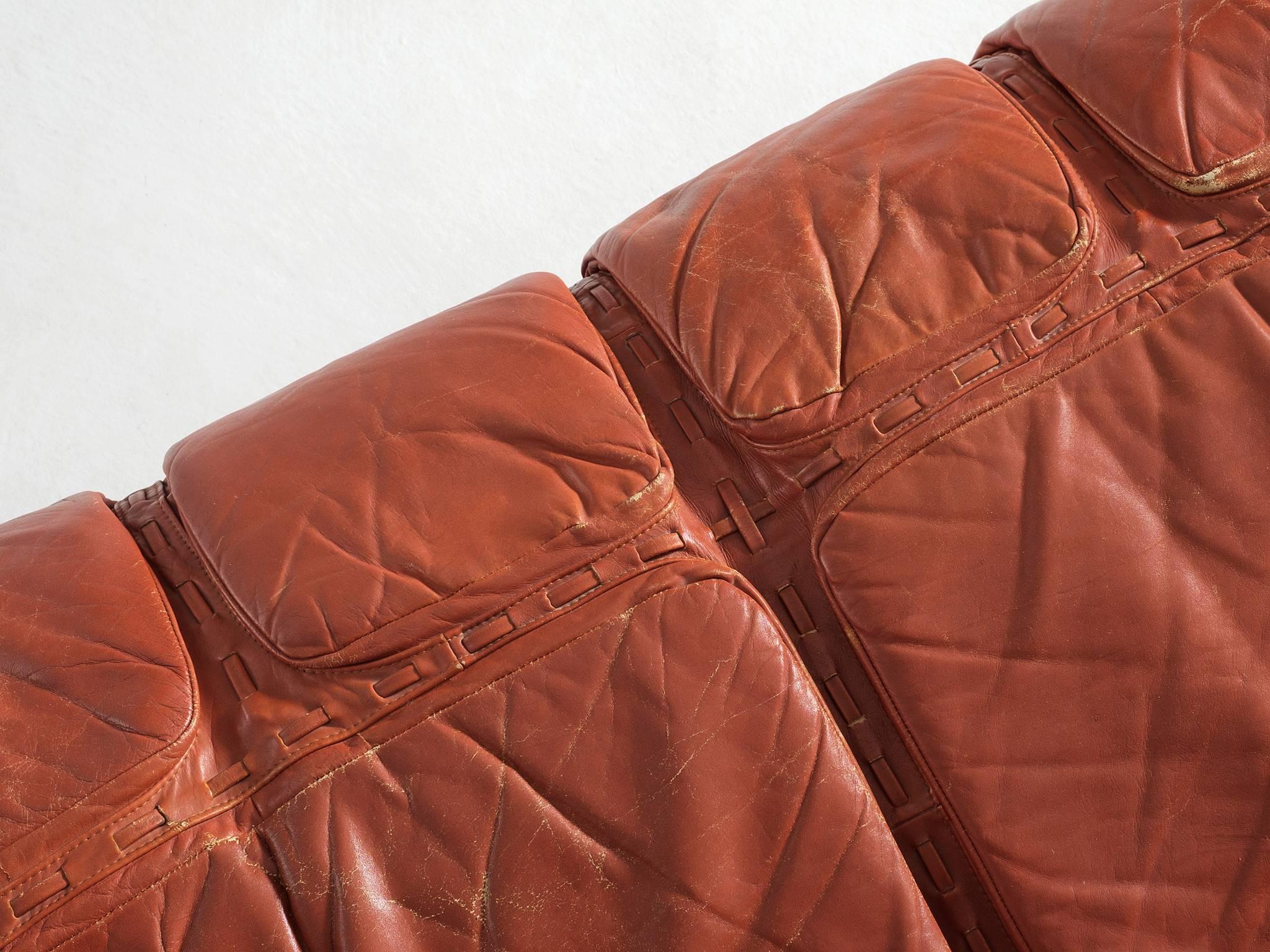 Percival Lafer Three-Seat Sofa in Brazilian Jacaranda and Leather 2