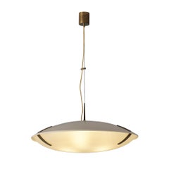 Stilnovo Pendant '1140' in Aluminium, Brass and Glass