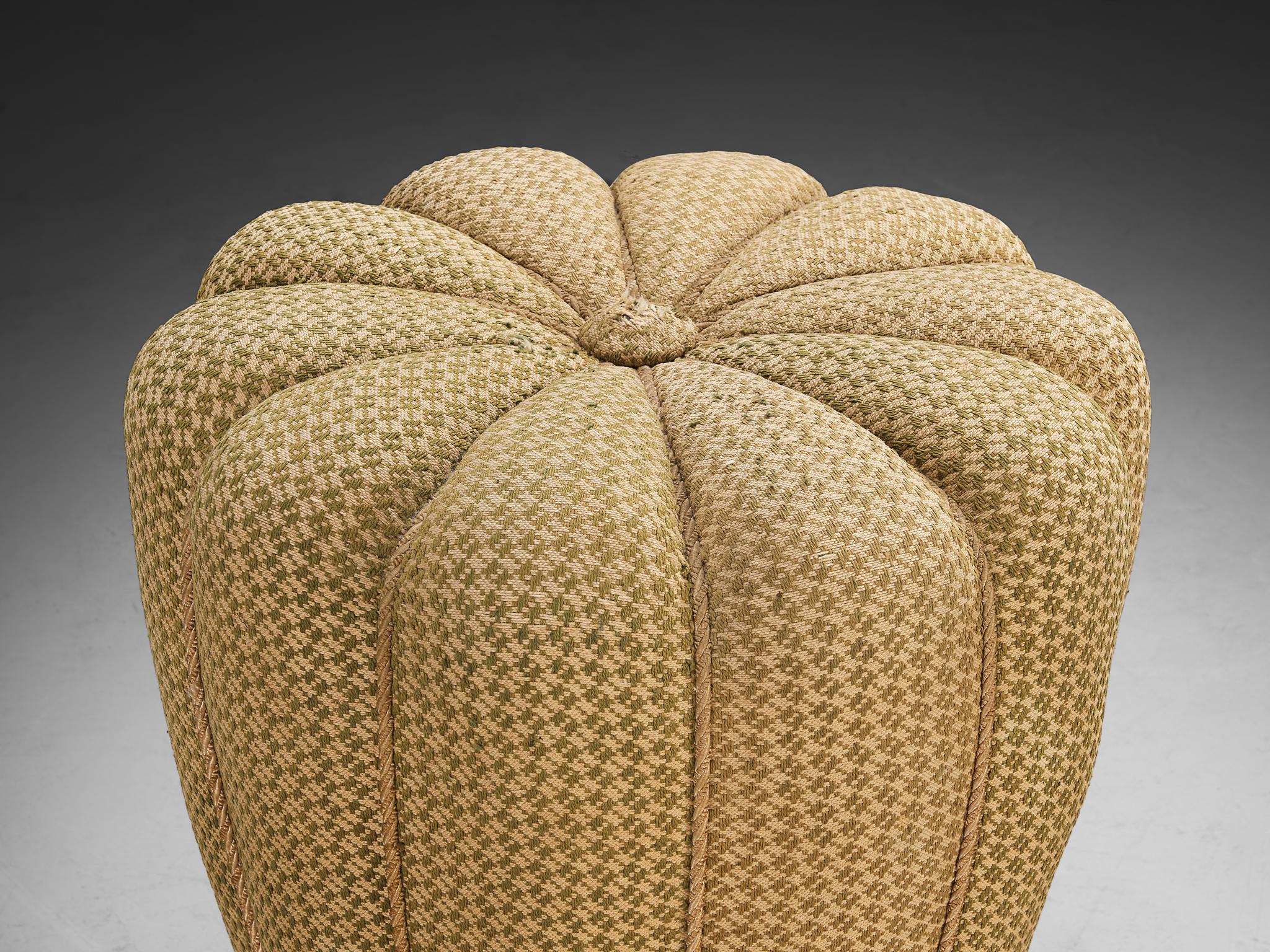 Art Deco Jindrich Halabala Stool in Decorative Upholstery For Sale
