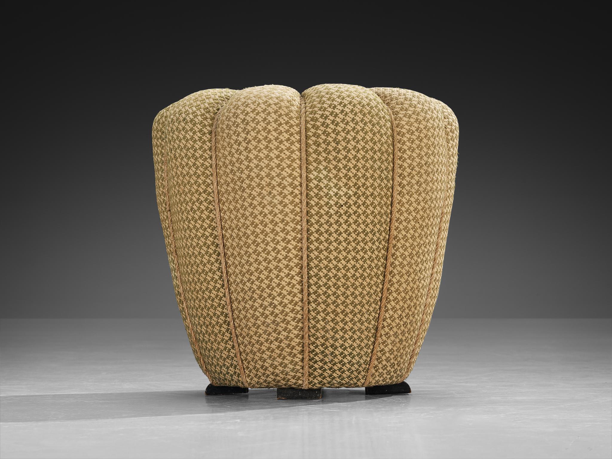 Mid-20th Century Jindrich Halabala Stool in Decorative Upholstery For Sale