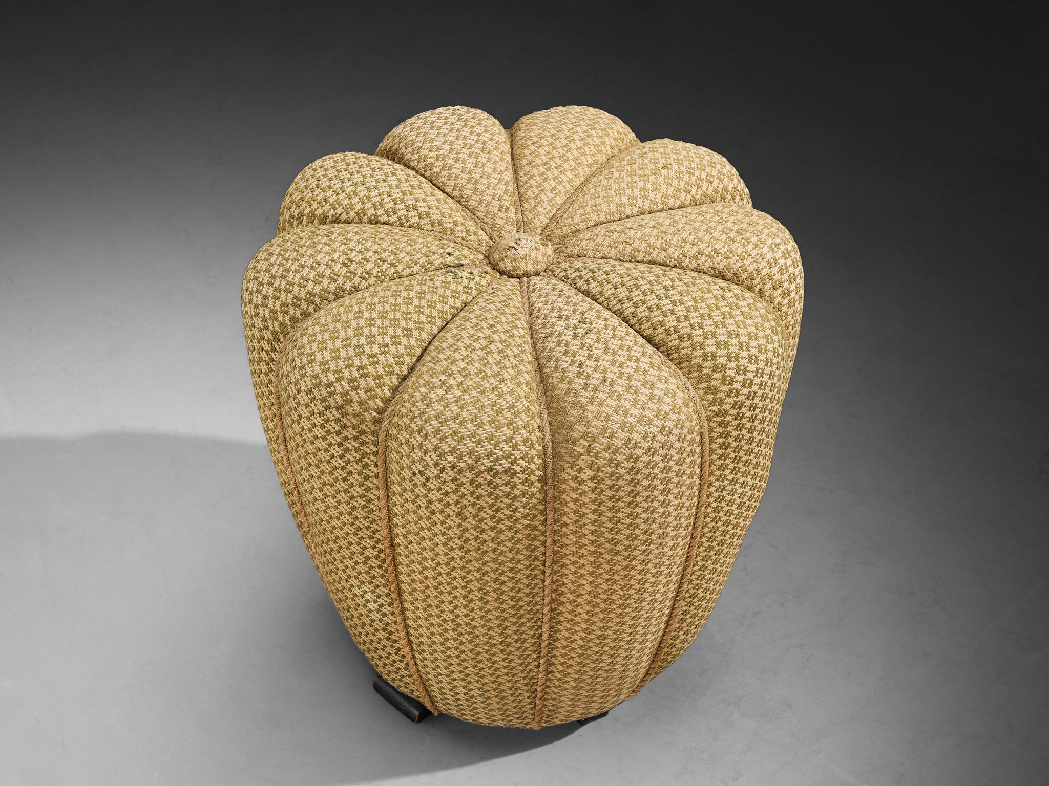 Jindrich Halabala Stool in Decorative Upholstery For Sale 1