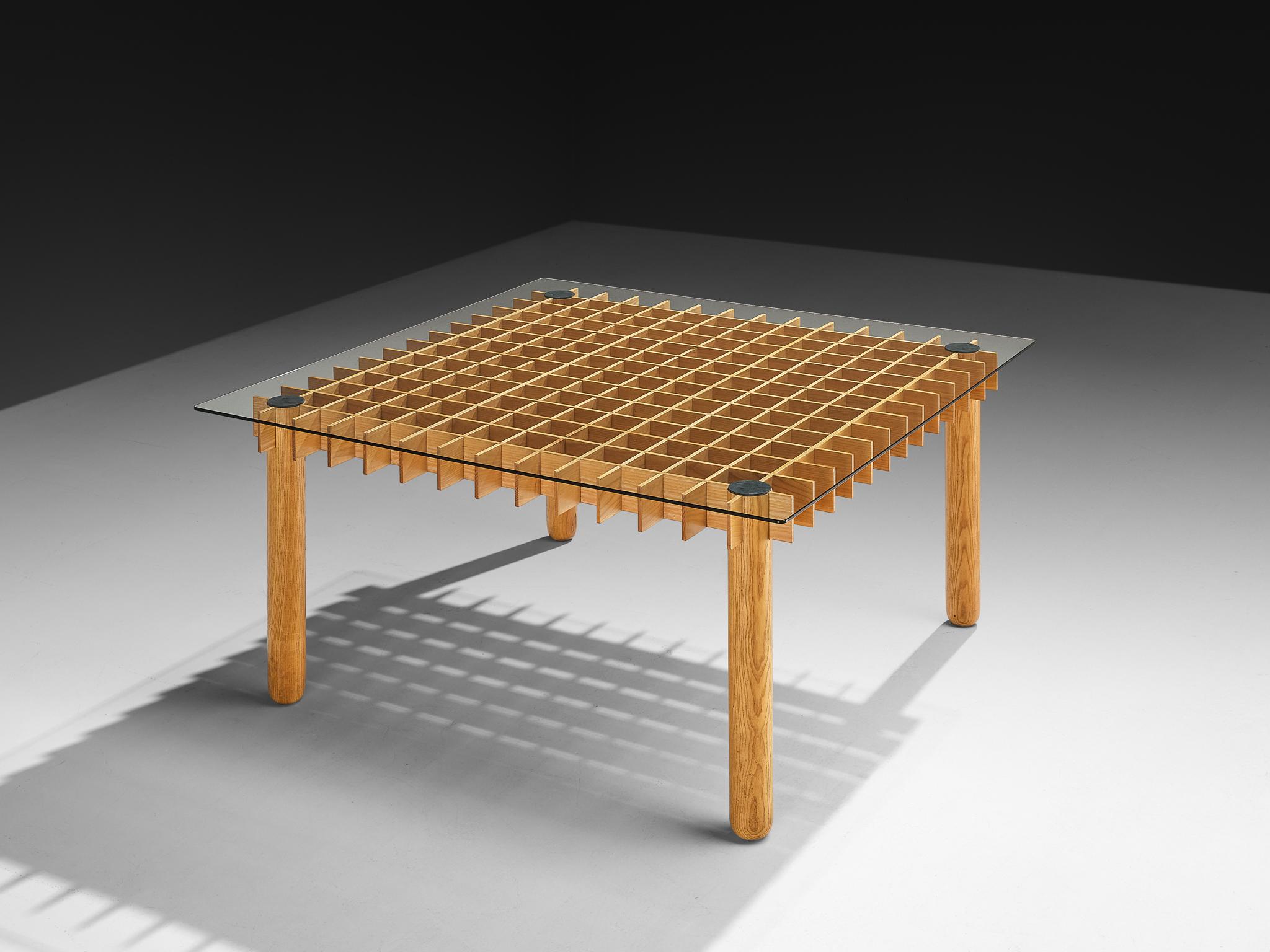 Italian Graphic Dining Table in Ash For Sale 1
