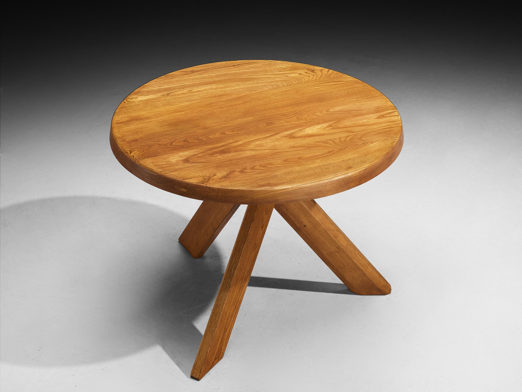 French Pierre Chapo Seating Set with Rare 'T21A' Table and 'S13A' Stools For Sale