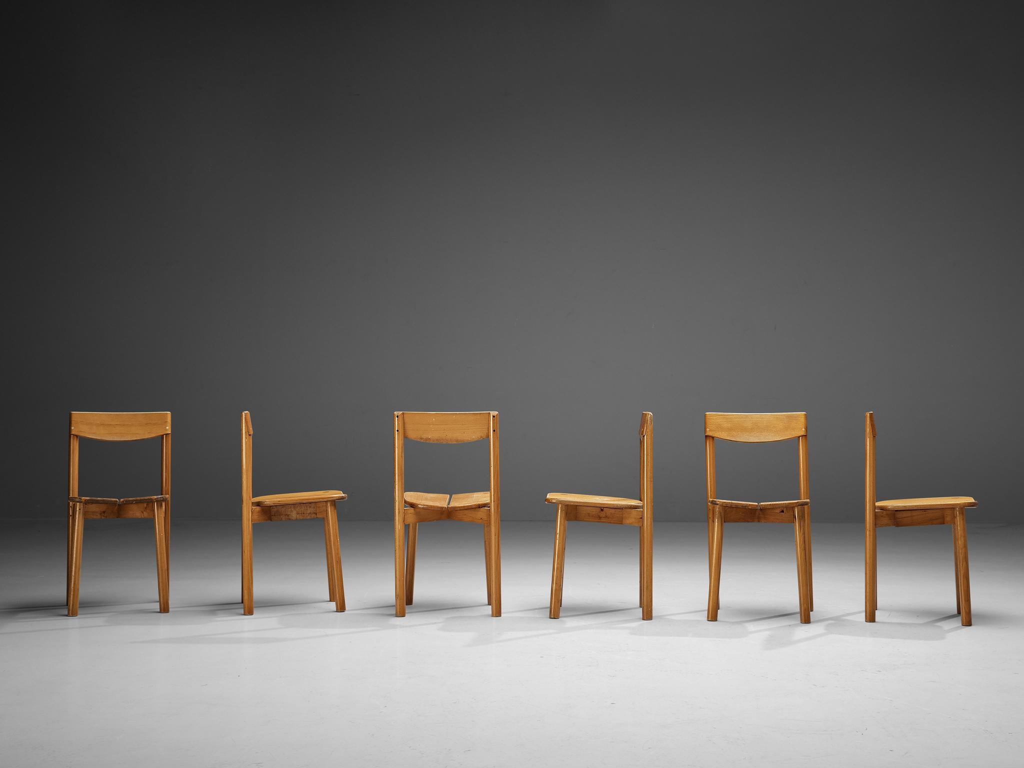 Mid-20th Century Pierre Gautier-Delaye Set of Six Dining Chairs For Sale