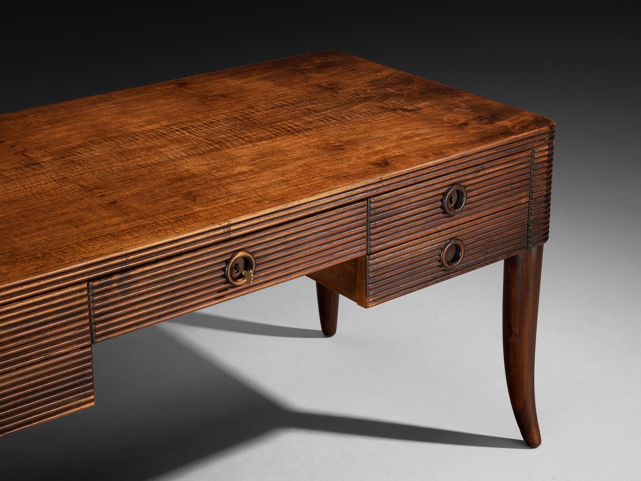 Art Deco Paolo Buffa for Galdino Maspero Writing Desk in Walnut For Sale