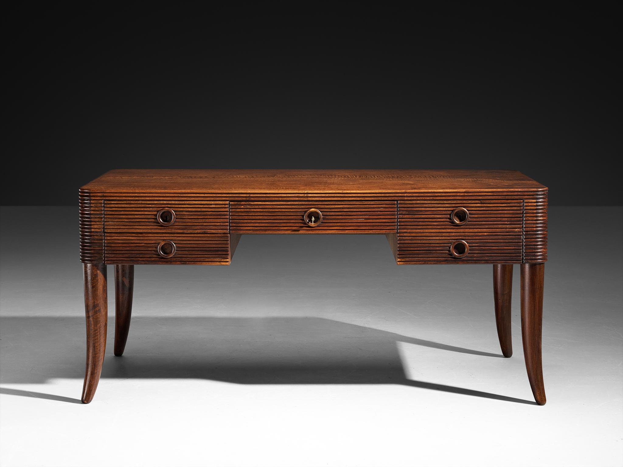 Italian Paolo Buffa for Galdino Maspero Writing Desk in Walnut For Sale
